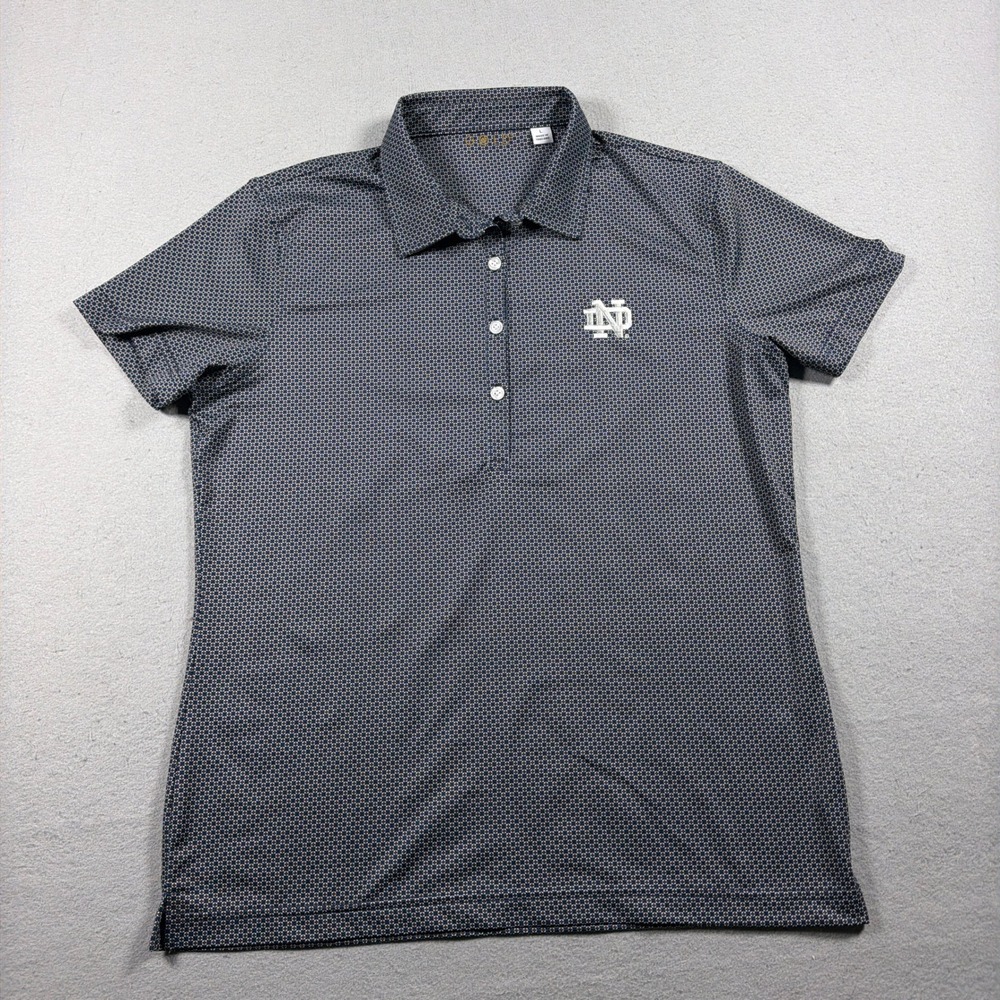 Notre Dame Fighting Irish‎ Gold Polo Women Large Regular Fit Navy Blue Golf